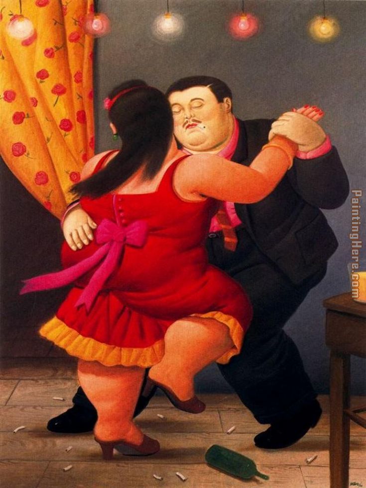 Bailarines painting - Fernando Botero Bailarines art painting